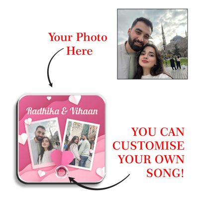 Birthday Gift for Girlfriend Boyfriend Customizable Photo Frame Musical Fridge Magnet for Couples | MP3 Audio & Song Playback Anniversary, Valentine's Day, and Weddings Gift